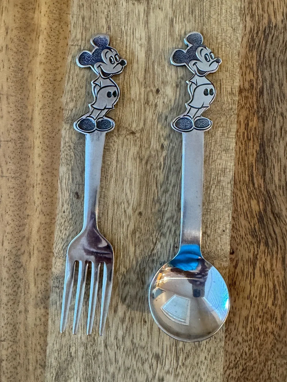 DISNEY | Vintage Mickey Mouse Spoon & Fork Set Bonny Japan Stainless Walt Disney
